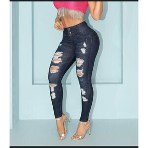 Pit Bull‎ Jeans Distressed Skinny Embellished Brazilian REF# 24079 Size 8 30x28